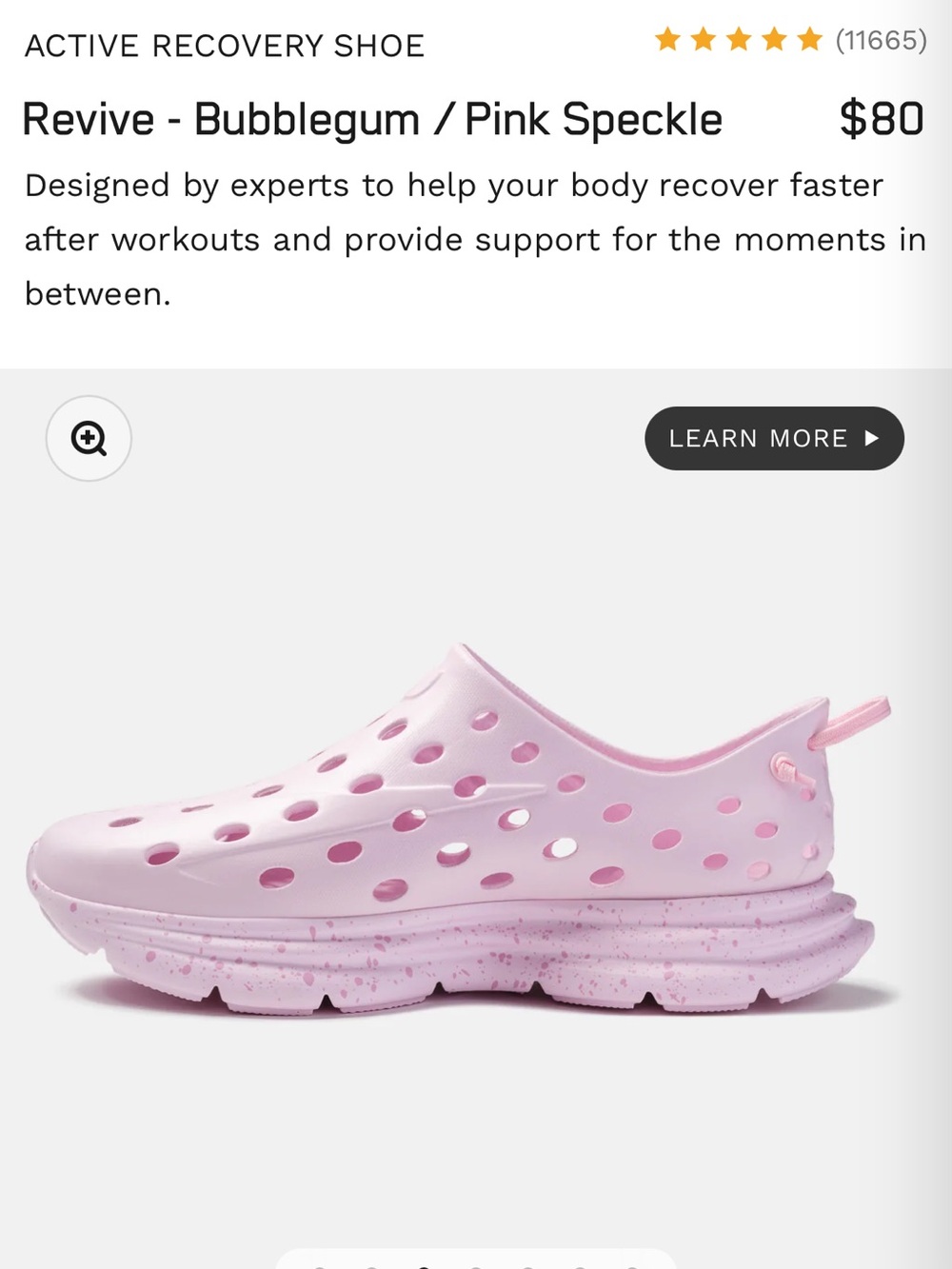 KANE Revive Bubblegum Pink Speckle Active Recovery Mule